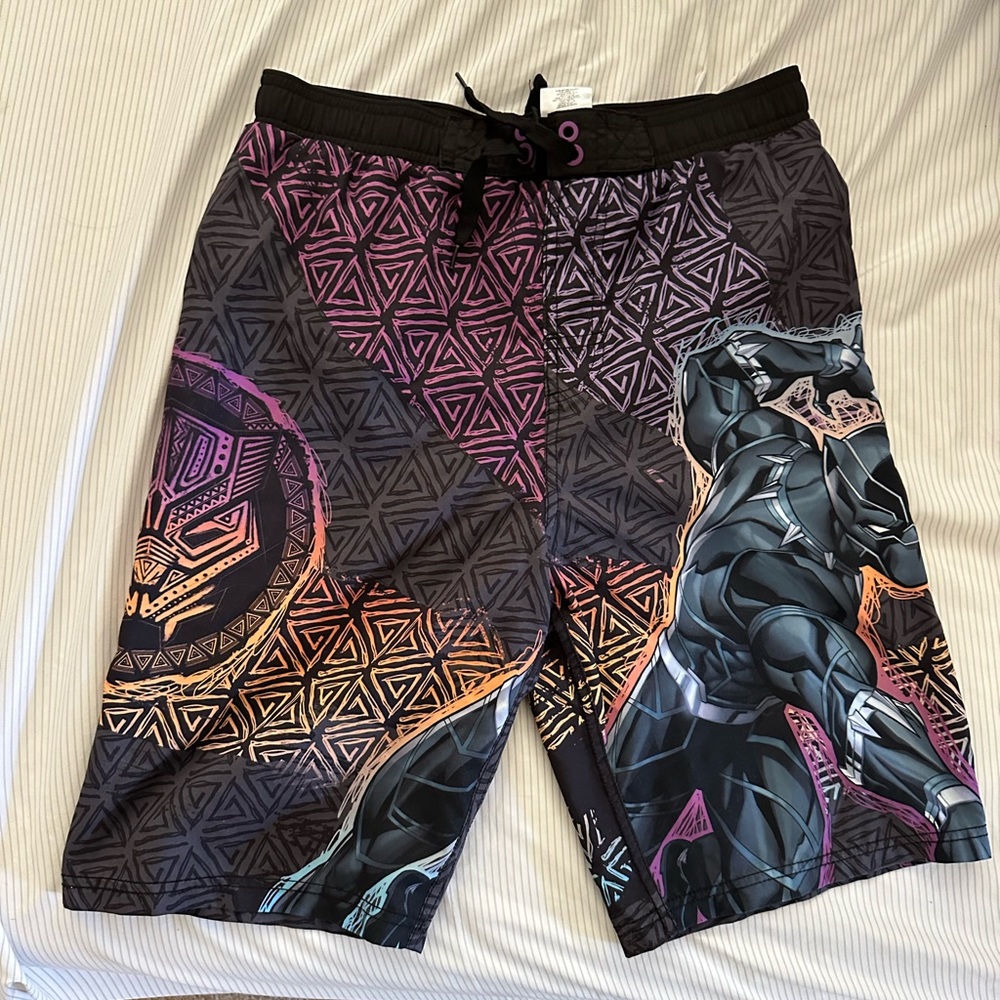 BOYS BLACK PANTHER SWIM SHIRT & TRUNK